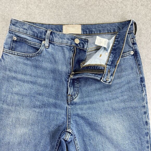 Everlane The Way-High Slim Organic Cotton Jeans Women 28R Blue Denim Straight - Picture 4 of 13
